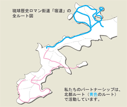 琉球歴史ロマン街道「宿道」の全ルート図